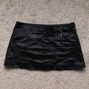 TRF BLACK LEATHER SKIRT